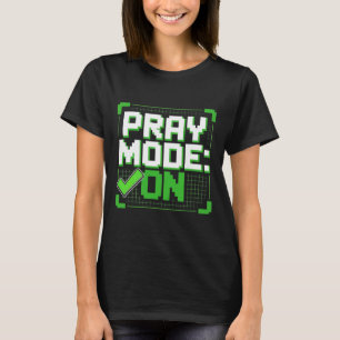 Camiseta Modo Oração Ativado Gráfico de Jogador Cristão