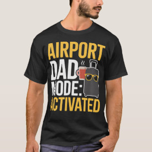 Camiseta Modo Pai do Aeroporto Ativado Meme de Viagem Engra