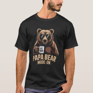Camiseta Modo Papai Urso On Café Urso De Óculos De Sol