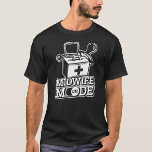 Camiseta Modo Parteira Em Parto Recém-Nascido Doula Midwife