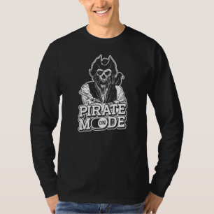 Camiseta Modo Pirata Ativado Bandeira do Navio Pirata do Oc