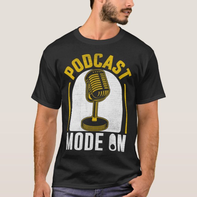 Camiseta Modo Podcast No Podcaster Podcasting Entreviewer (Frente)