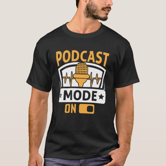 Camiseta Modo Podcast No Podcaster Podcasting Entreviewer (Frente)