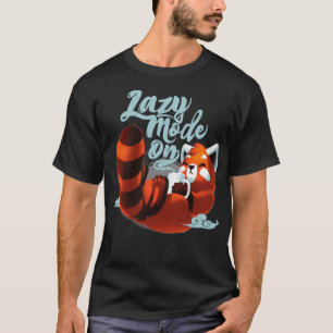 Camiseta Modo preguiçoso ON Fluffy Cute Red Panda Morning C