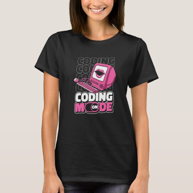 Camiseta Modo Programador Em Programando Coding Developer C (Frente)