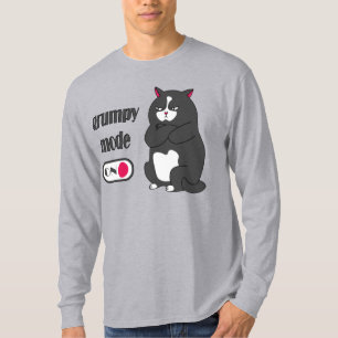 Camiseta Modo rabugento em T-Shirt de gato gordo engraçado