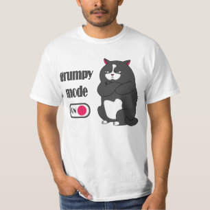 Camiseta Modo rabugento em T-Shirt de gato gordo engraçado