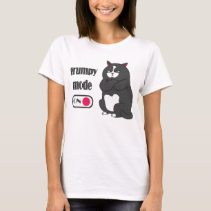 Camiseta Modo rabugento em T-Shirt de gato gordo engraçado