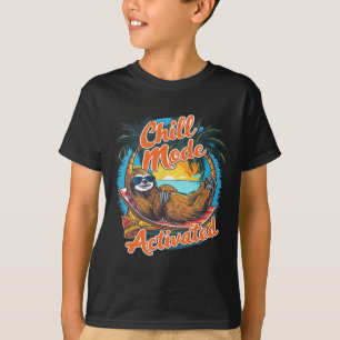 Camiseta Modo Relaxar Ativado Rede Preguiçoso Praia Pôr do