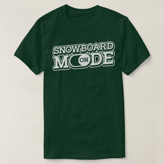 Camiseta Modo Snowboard Ativado  Esportes de Inverno Snowbo (Frente do Design)