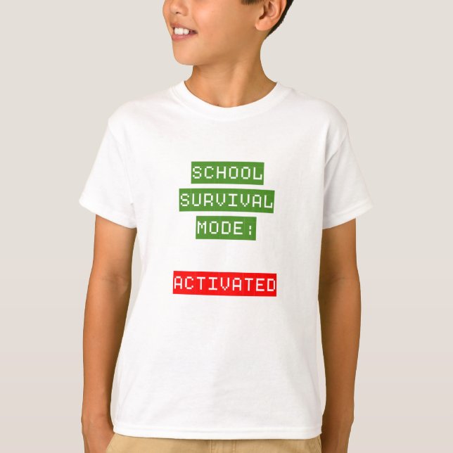 Camiseta Modo Sobrevivência Escolar | Volta às Aulas (Frente)