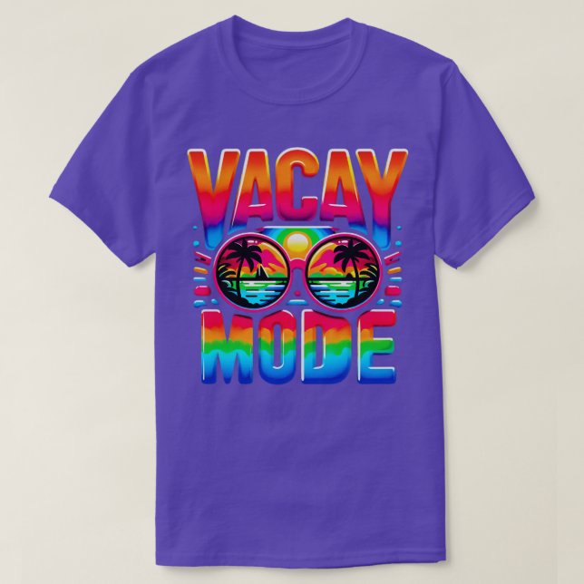 Camiseta Modo Vacay Palm Beach Férias Summer Getaway Holi (Frente do Design)