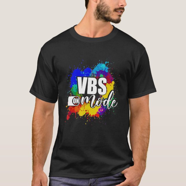 Camiseta Modo VBS No Campo De Verão Da Bíblia De Férias Par (Frente)