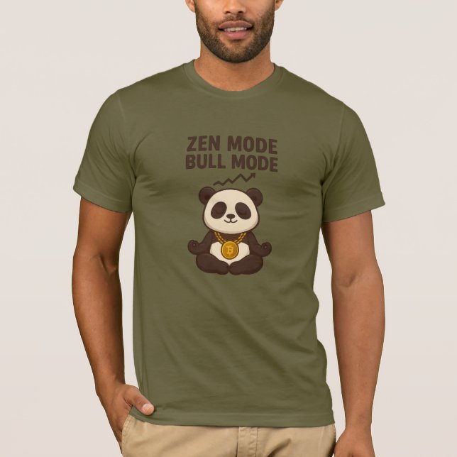 Camiseta Modo Zen Modo Touro Bebê Panda Bitcoin (Frente)