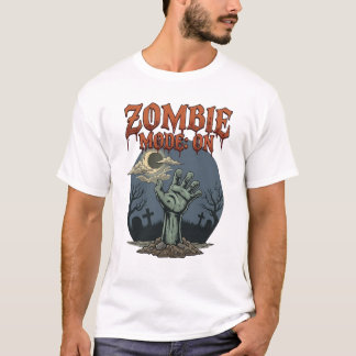 Camiseta Modo Zumbi Halloween Mão Lua Cemitério_1