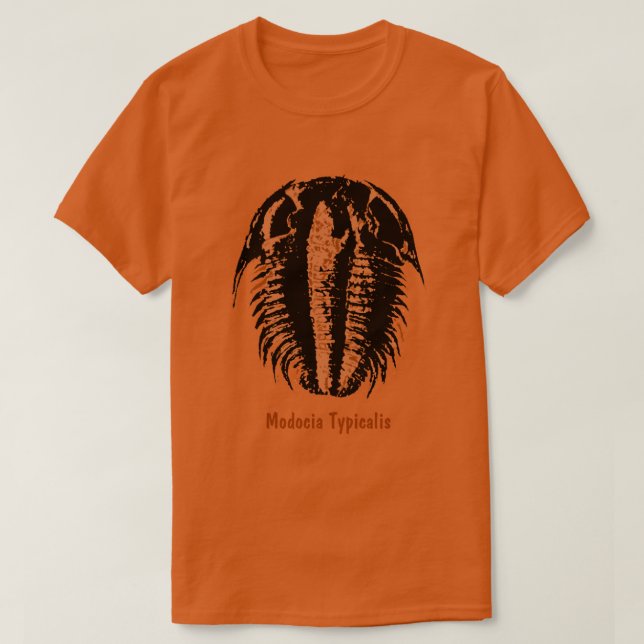Camiseta Modocia Typicalis Fossil Trilobite (Frente do Design)