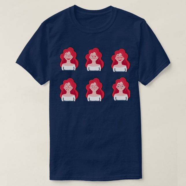 Camiseta Modos das Raparigas Redhead (Frente do Design)