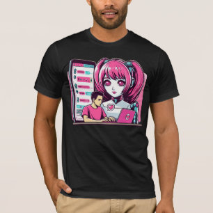 Camiseta Moe 萌え Adoro Chatbots Ai Robôs Design Futurístico