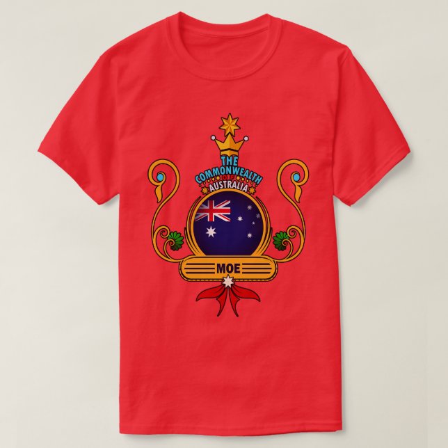 Camiseta Moe town Australian Flag Souvenir (Frente do Design)