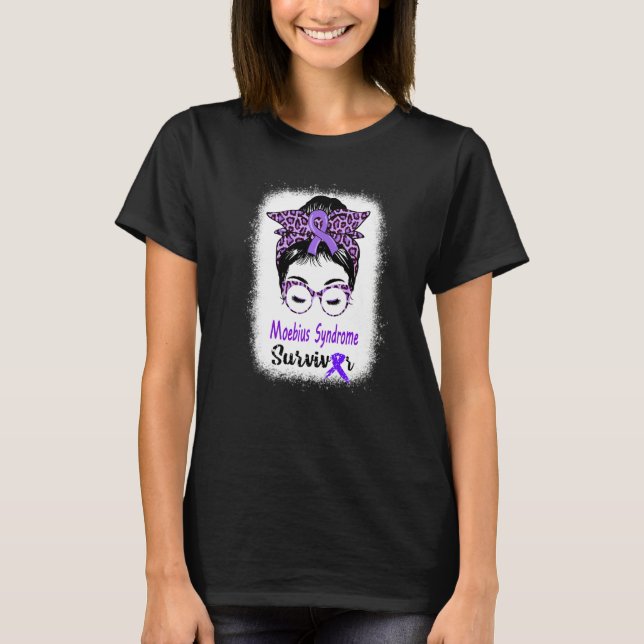 Camiseta Moebius Syndrome Survivor Messy Bun Moebius Facial (Frente)