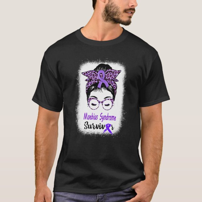 Camiseta Moebius Syndrome Survivor Messy Bun Moebius Facial (Frente)