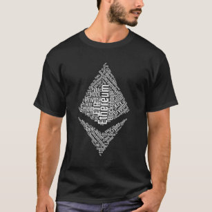 Camiseta Moeda cripto do wordcloud- do logotipo de Ethereum
