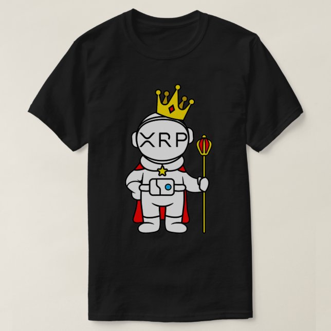 Camiseta Moeda de Criptografia de Moeda XRP para o Astronau (Frente do Design)