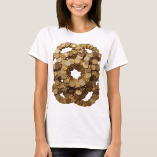 Camiseta Moeda de Ouro Clássica Motivo Artístico