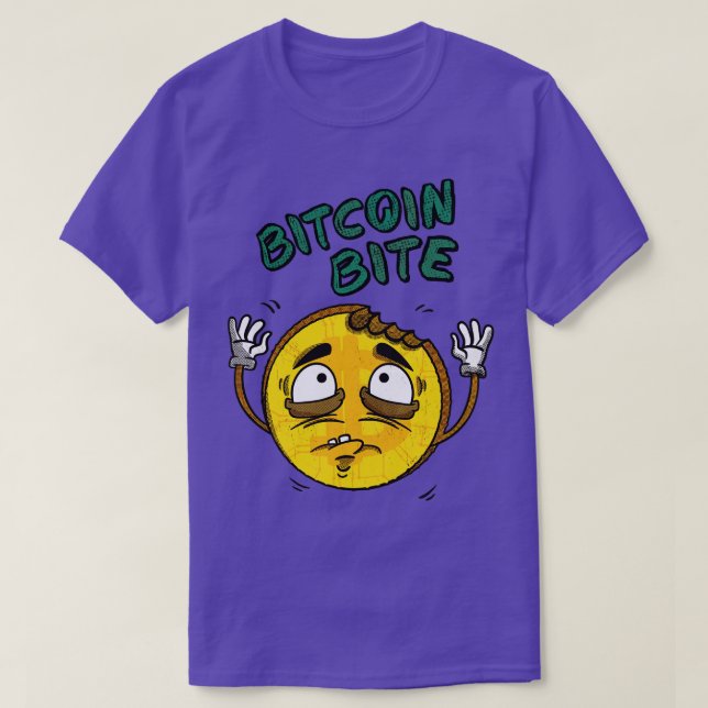 Camiseta Moeda de Retron da Criptomoeda Bite Bite Bite (Frente do Design)
