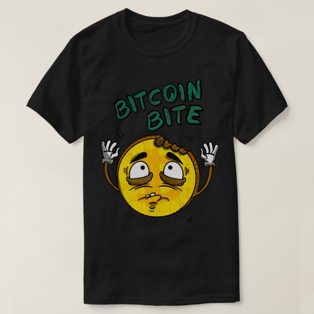 Camiseta Moeda de Retron da Criptomoeda Bite Bite Bite (Frente do Design)