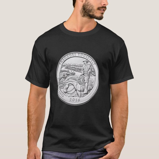 Camiseta Moeda de um Quarto do Parque Nacional Theodore Roo (Frente)