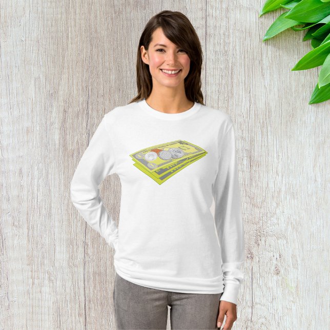 Camiseta Moeda e Moedas Coloridas Americanas (Criador carregado)