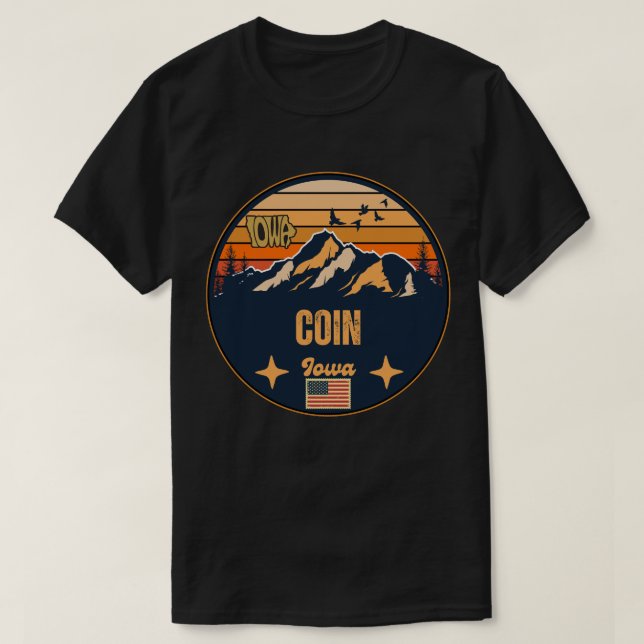 Camiseta Moeda, Iowa, Estados Unidos (Frente do Design)