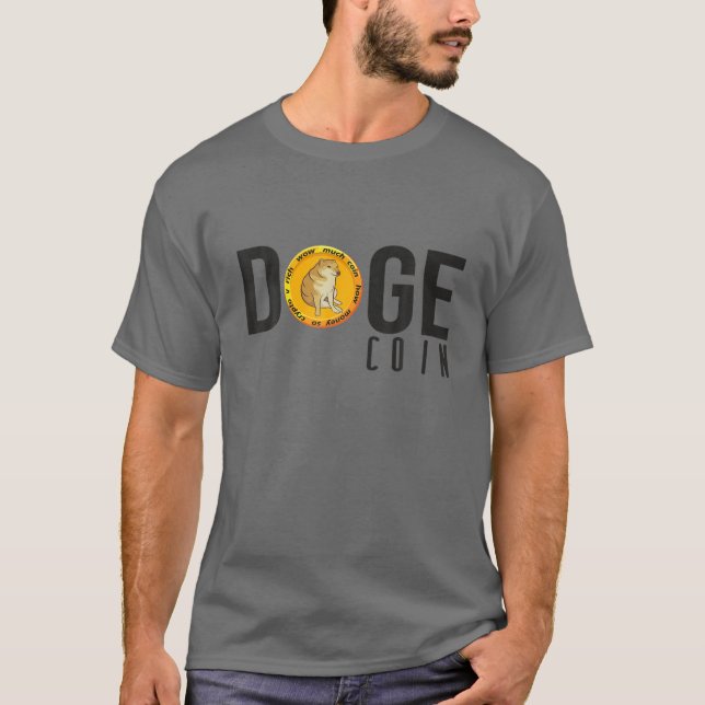 Camiseta Moedas de Cães - Moedas Engraçadas Dogecoin Crypto (Frente)