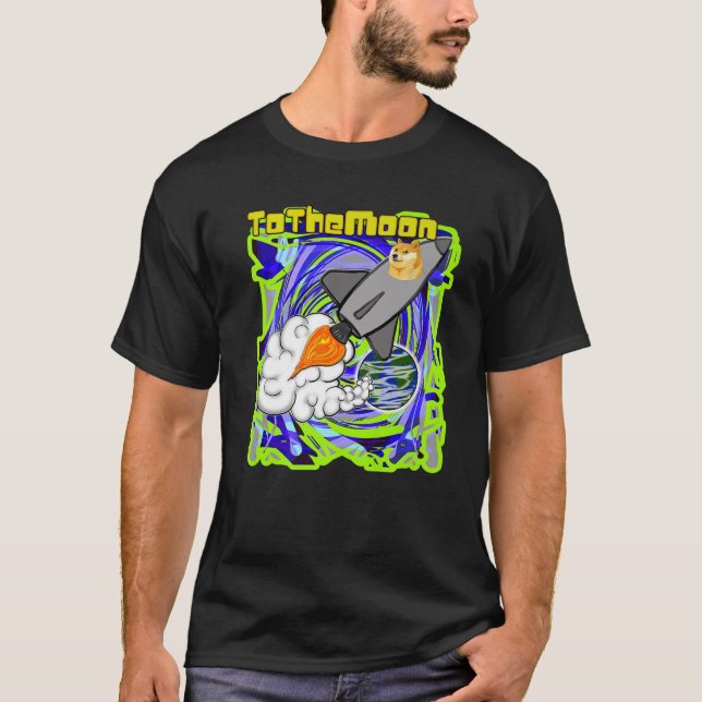 Camiseta Moedas De Cães Para O Foguete Da Lua (Frente)