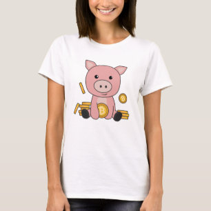 Camiseta Moedas De Casco Do Bloco Do Bloco Bitmoney Seguram