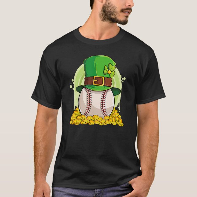 Camiseta Moedas de Ouro de pilha de chapéus de Leprechaun (Frente)