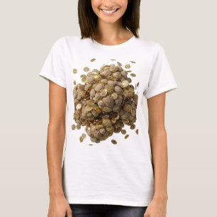 Camiseta Moedas de Ouro e Estrelas Prateadas com Design Ous