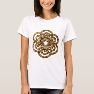 Camiseta Moedas de ouro prateadas modernas em uma formação