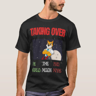 Camiseta Moedas De Shiba Inu Na Lua Tomando Conta