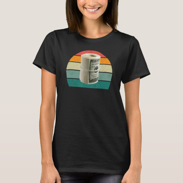 Camiseta Moedas em Numerário Conta Bancária Invocando Moeda (Frente)