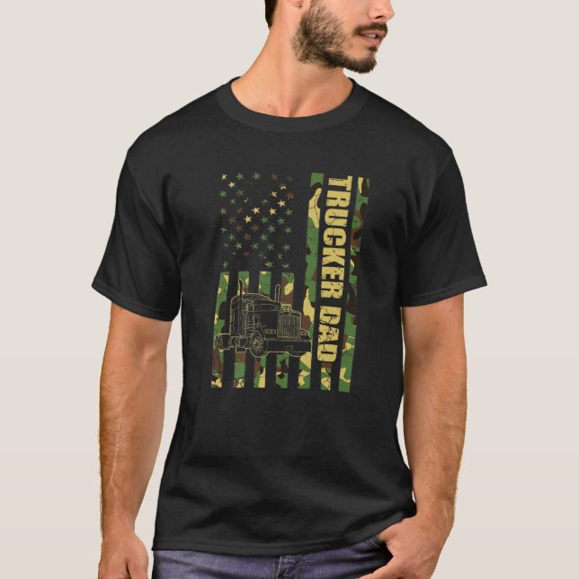 Camiseta Moedas Legal da bandeira americana Camouflage, Pai (Frente)