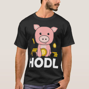 Camiseta Moedas metálicas de cabeça do banco Bitmoeda Piggy