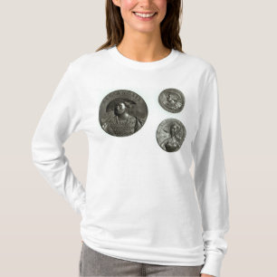 Camiseta Moedas que descrevem Henry VIII e Anne Boleyn