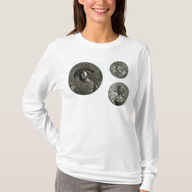 Camiseta Moedas que descrevem Henry VIII e Anne Boleyn (Frente)