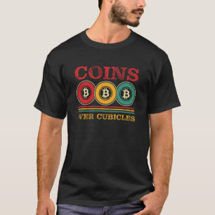 Camiseta Moedas Sobre Cubicles Crypto Investment Funny