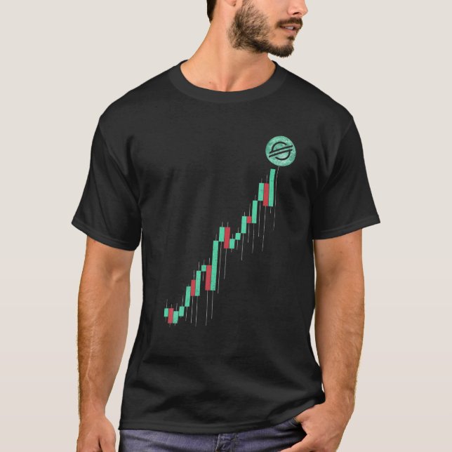 Camiseta Moedas XLM Estelares Do Gráfico De Estoque De Vint (Frente)