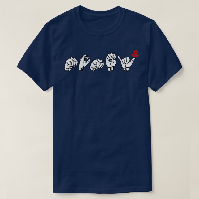 Camiseta MOEY ASL Sign Language Design 7 (Frente do Design)