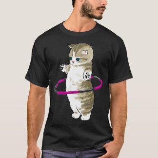 Camiseta Mofu Gato De Areia Que Desenha Brincando Com Hula