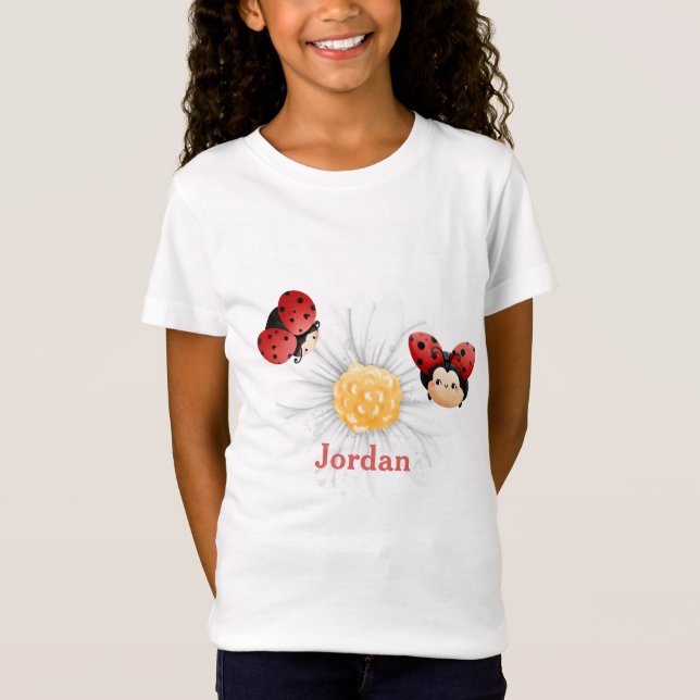 Camiseta Mog de Crianças Personalizadas do Padrão LadyBug B (Frente)